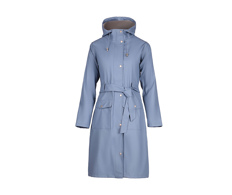 Blue Women's Raincoat with Blet