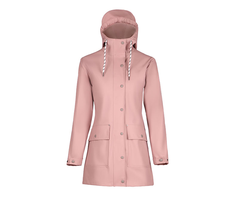 Dark Pink Women's Raincoat with Big Pocket