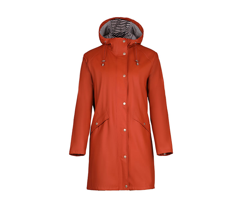 Red Women's PU Raincoat with Lining