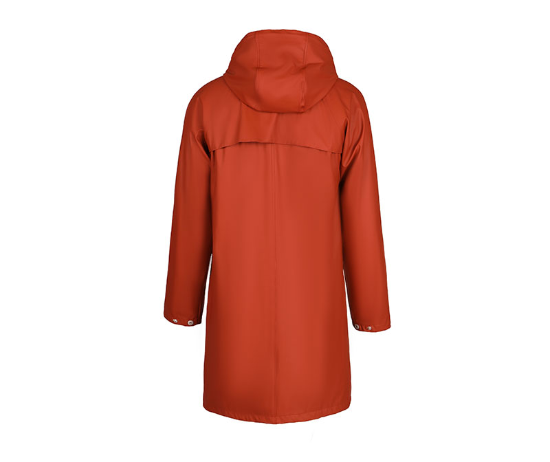 Red Women's PU Raincoat with Lining