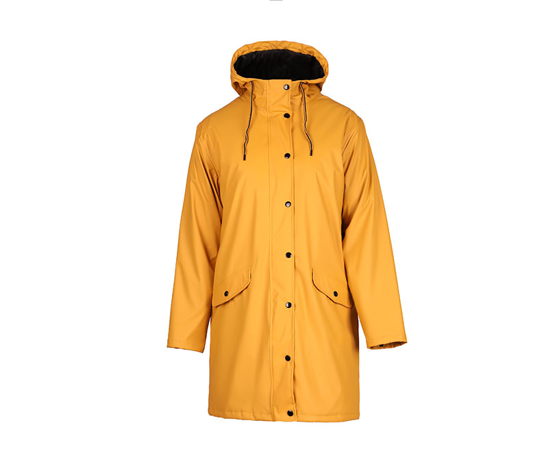 Yellow Women's Raincoat with Padding