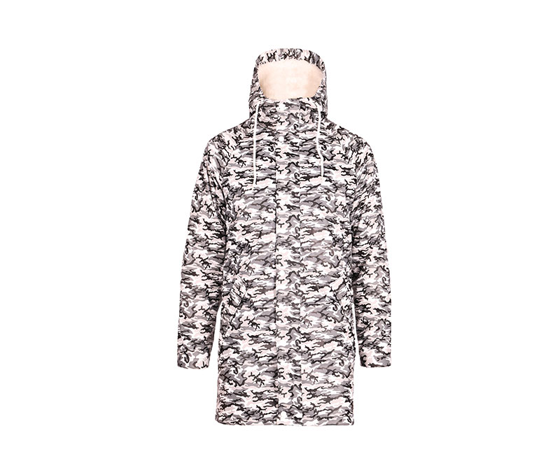 Camouflage Raincoat with Barber Fleece Lining