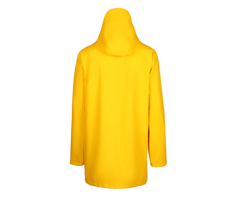 Yellow Men's Raincoat Black Button