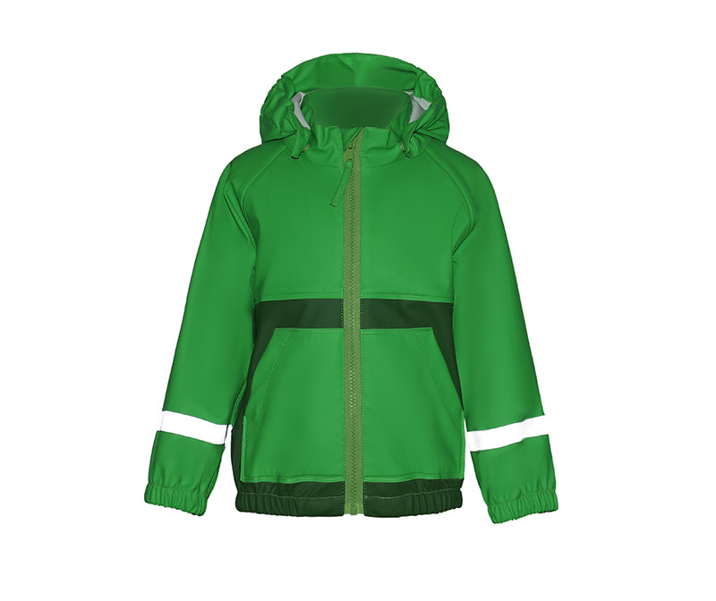 Kids Green PU Rain Jacket