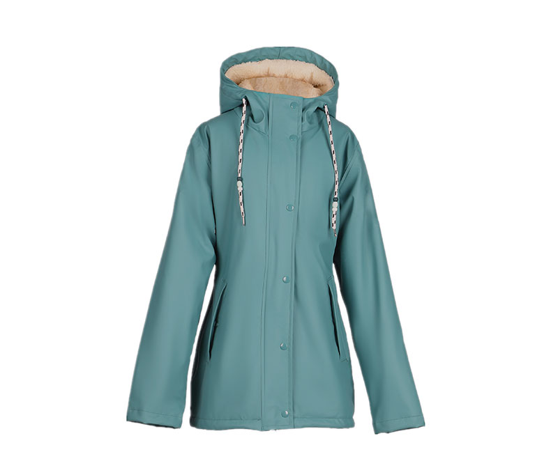 Light Blue Chilren's Raincoat with Barber Fleece Lining