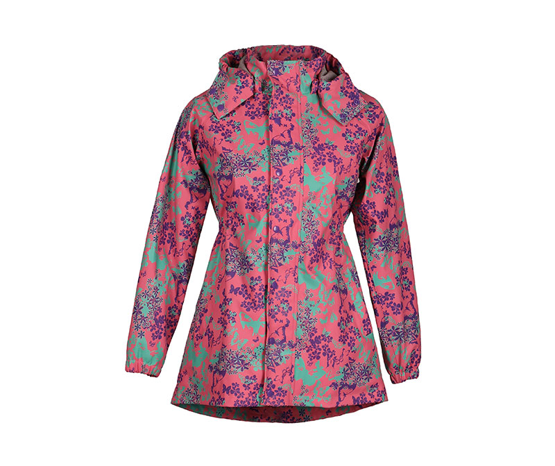 Pink Girls Raincoat Flower AOP