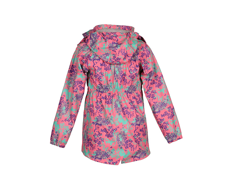 Pink Girls Raincoat Flower AOP