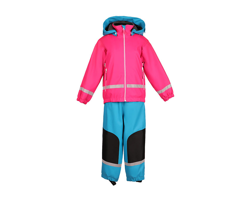 Rose and Blue Children's Rain Suit with Knee