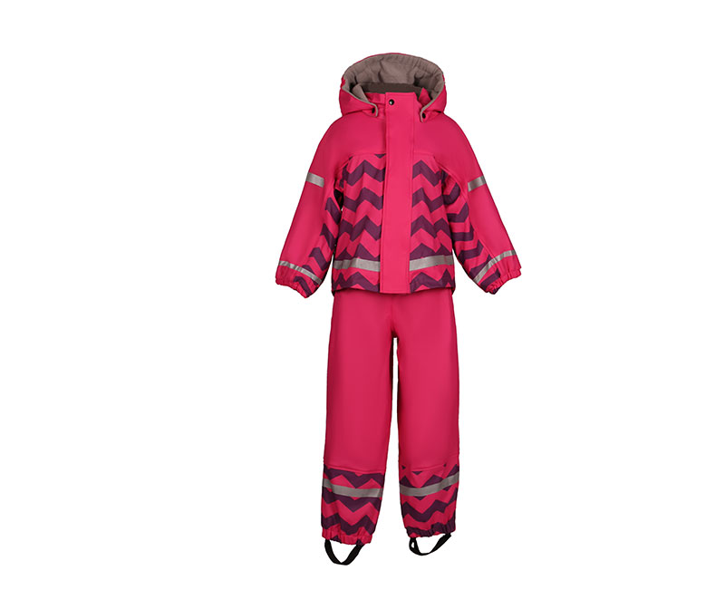 Rose Children's Raincoat with Strip Printing