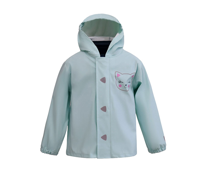 White Point Cat Printed Chilren Jacket